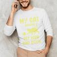 My Cat Guards My Mug And Book Humor Cats Premium Tri-Blend Unisex Long Sleeve T-Shirt