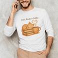 Cats Books And Coffee Heart Cozy Cat Lover Bookworm Readers Unisex Long Sleeve T-Shirt