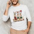 Christmas Three Llamas Reading Reading Books Llama Lover Unisex Long Sleeve T-Shirt Christmas Three Llamas Reading Reading Books Llama Lover Unisex Long Sleeve T-Shirt