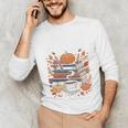 Cozy Autumn Books Fully Booked For Fall Books Pumpkin Unisex Long Sleeve T-Shirt