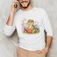 Crocodile Reading Book Watercolor Flowers Kids Unisex Long Sleeve T-Shirt Crocodile Reading Book Watercolor Flowers Kids Unisex Long Sleeve T-Shirt