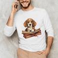 Cute Dog Beagle Reading Book Unisex Long Sleeve T-Shirt Cute Dog Beagle Reading Book Unisex Long Sleeve T-Shirt
