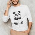 Cute Introvert Vibes – Panda Hello & Goodbye Unisex Long Sleeve T-Shirt