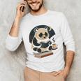 Cute Panda Reading Book Under Moon Bookworm Coffee Lover Unisex Long Sleeve T-Shirt Cute Panda Reading Book Under Moon Bookworm Coffee Lover Unisex Long Sleeve T-Shirt