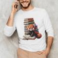 Cute Red Panda Reading Book Animal Bookworm Unisex Long Sleeve T-Shirt Cute Red Panda Reading Book Animal Bookworm Unisex Long Sleeve T-Shirt