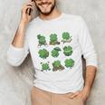 Cute Shamrock Reading St Patricks Day Teacher Book Lovers Unisex Long Sleeve T-Shirt