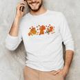 Cute Turkey Reading Book Librarian Bookworm Thanksgiving Men Unisex Long Sleeve T-Shirt