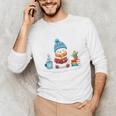 Cute Winter Cozy Snowman Reading Book Lovers Xmas Snowman Unisex Long Sleeve T-Shirt
