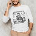Defend Your Local Public Library Cat Knight Book Lover Unisex Long Sleeve T-Shirt