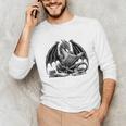Dragon Reading Book Bookworm Books Dragon Learning Unisex Long Sleeve T-Shirt Dragon Reading Book Bookworm Books Dragon Learning Unisex Long Sleeve T-Shirt