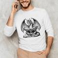 Dragon Reading Book Bookworm Books Dragon Lover Learning Unisex Long Sleeve T-Shirt