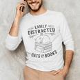 Easily Distracted By Cats And Books For Women Unisex Long Sleeve T-Shirt Easily Distracted By Cats And Books For Women Unisex Long Sleeve T-Shirt