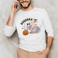 Ghost Reading Halloween Women Teacher Book Lover Unisex Long Sleeve T-Shirt