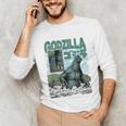 Godzilla Ocean Scene Comic Book Illustration Movie Monster Unisex Long Sleeve T-Shirt