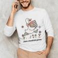 Goose With Books Cute Bookworm Reader Unisex Long Sleeve T-Shirt