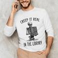 Halloween Skeleton Pun Book Lover Library Joke Unisex Long Sleeve T-Shirt