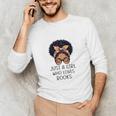 Just a Girl Who Loves Books Messy Bun Black Women Reading Unisex Long Sleeve T-Shirt Just a Girl Who Loves Books Messy Bun Black Women Reading Unisex Long Sleeve T-Shirt