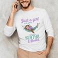 Just a Girl Who Loves Sloths And Books Unisex Long Sleeve T-Shirt