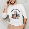 I Just Want To Read Books And Pet Cats Raglan Baseball Tee Unisex Long Sleeve T-Shirt I Just Want To Read Books And Pet Cats Raglan Baseball Tee Unisex Long Sleeve T-Shirt