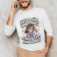 Kawaii Cat And Books Just A Girl Who Loves Both Unisex Long Sleeve T-Shirt