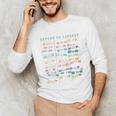 Library Card Vintage Book Due Date Bookish Rainbow Reading Unisex Long Sleeve T-Shirt