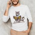 Life Is Better With Cats Coffee Books Cat Reading Book Unisex Long Sleeve T-Shirt