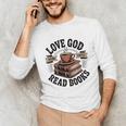 Love God Drink Coffee Read Books – Vintage Spiritual Reading Unisex Long Sleeve T-Shirt