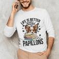 Papillon Dog Breed Life Is Better With Books And Papillons Unisex Long Sleeve T-Shirt Papillon Dog Breed Life Is Better With Books And Papillons Unisex Long Sleeve T-Shirt