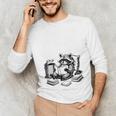 Raccoon Reading A Book Vintage Trash Reader Unisex Long Sleeve T-Shirt