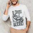 Racoon Reading Spicy Smutty Book Booktok I Read Trashy Books Unisex Long Sleeve T-Shirt