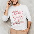 Read Your Heart Out Teacher Valentines Day Reading Book Love Premium Tri-Blend Unisex Long Sleeve T-Shirt
