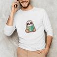 I Read Past My Bedtime Reading Sloth Book Lover Unisex Long Sleeve T-Shirt