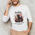 Reading Because Murder Is Wrong Books And Cats Book Lovers Unisex Long Sleeve T-Shirt