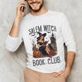 Salem Witch Book Club Bookish Retro Halloween Cat Unisex Long Sleeve T-Shirt