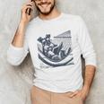 Schnauzer Hammock Reading Book Schnauzer Glasses Unisex Long Sleeve T-Shirt