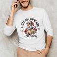 He Sees What You'Ve Been Reading Santa Xmas Book Lover Unisex Long Sleeve T-Shirt