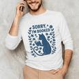 Sorry I'm Booked Cat Reading Book Boho Flowers Vintage Unisex Long Sleeve T-Shirt