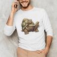 Sulcata Tortoise Reading A Book Unisex Long Sleeve T-Shirt Sulcata Tortoise Reading A Book Unisex Long Sleeve T-Shirt