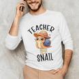 Teacher Snail With Glasses On Books Cute Pre-K Kindergarten Unisex Long Sleeve T-Shirt