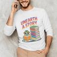 Unearth A Story Cute Turtle Reading Books Librarian Unisex Long Sleeve T-Shirt Unearth A Story Cute Turtle Reading Books Librarian Unisex Long Sleeve T-Shirt