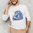 Unicorn Reading For Book Lovers Readers Unisex Long Sleeve T-Shirt Unicorn Reading For Book Lovers Readers Unisex Long Sleeve T-Shirt
