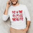 Valentine Teacher Coquette Bow Pencil Heart Book Girl Women Unisex Long Sleeve T-Shirt Valentine Teacher Coquette Bow Pencil Heart Book Girl Women Unisex Long Sleeve T-Shirt