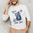 We'Re All Mad Here Cheshire Cat Alice Wonderland Book Kids Unisex Long Sleeve T-Shirt