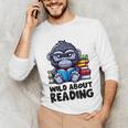 Wild About Reading Book Lover Gorilla Unisex Long Sleeve T-Shirt