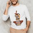 Woman And Books Stack Afro Girl Book Lover Unisex Long Sleeve T-Shirt Woman And Books Stack Afro Girl Book Lover Unisex Long Sleeve T-Shirt