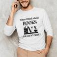 Women's When I Think About Books I Touch My Shelf Book Lover Bookish Unisex Long Sleeve T-Shirt Women's When I Think About Books I Touch My Shelf Book Lover Bookish Unisex Long Sleeve T-Shirt