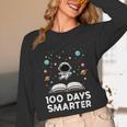100 Days Smarter Astronaut Book 100th Day Girls Kids Women Unisex Long Sleeve T-Shirt
