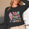 100th Day Of School Teacher Women Floral Books Unisex Long Sleeve T-Shirt