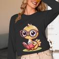 Adorable Book Lover Ostrich With Reading Glasses Cute Unisex Long Sleeve T-Shirt