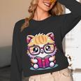 Adorable Book Lover Persian Cat With Reading Glasses Cute Unisex Long Sleeve T-Shirt Adorable Book Lover Persian Cat With Reading Glasses Cute Unisex Long Sleeve T-Shirt